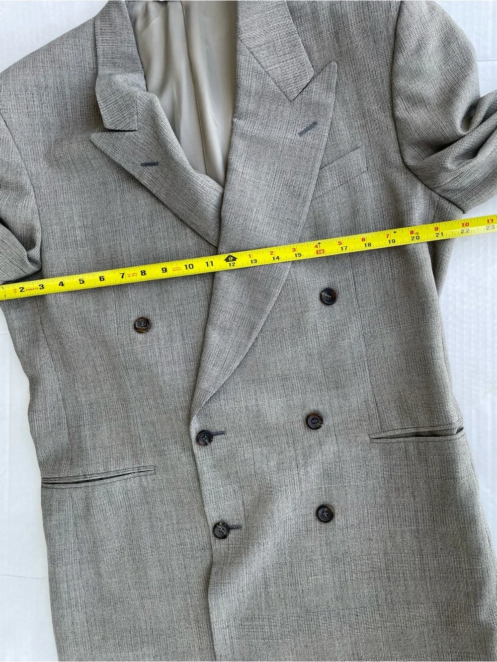 Canali Light Gray Double-Breasted Blazer size 50R Wool